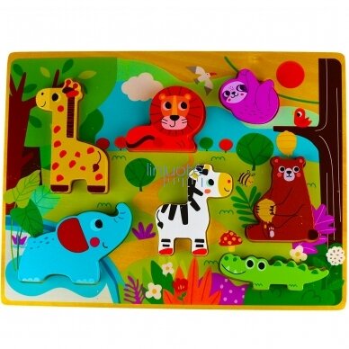 TOOKY TOY MONTESSORI MEDINĖ DĖLIONĖ GYVŪNAI MIŠKE, TH633 1