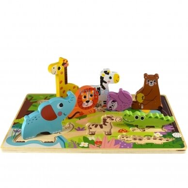 TOOKY TOY MONTESSORI MEDINĖ DĖLIONĖ GYVŪNAI MIŠKE, TH633 3