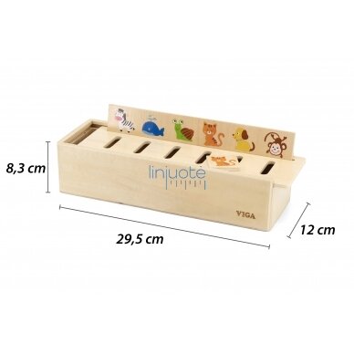 VIGA WOODEN EDUCATIONAL SORTER ŽAIDIMAS GYVŪNAI VAISIAI DARŽOVĖS MONTESSORI, 44503 2