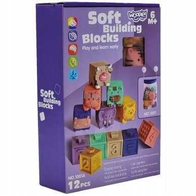 WOOPIE BABY SENSORINIAI BLOKAI SQUEEZE PUZZLE GARSO MOKYMASIS, SKAIČIAVIMAS 12 VNT., 31224 12