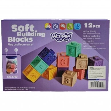 WOOPIE BABY SENSORINIAI BLOKAI SQUEEZE PUZZLE GARSO MOKYMASIS, SKAIČIAVIMAS 12 VNT., 31224 13